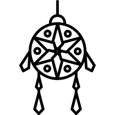 Bir noel balosunun siyah beyaz çizgi film ikonunun vektör çizimi