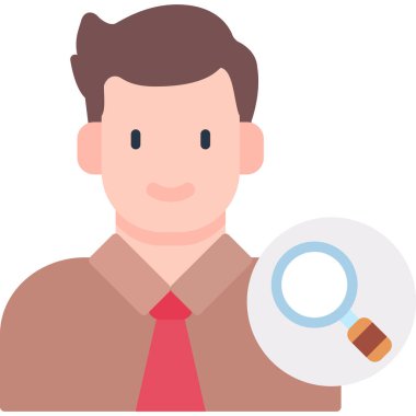 Büyüteç vektör çizimi olan iş adamı