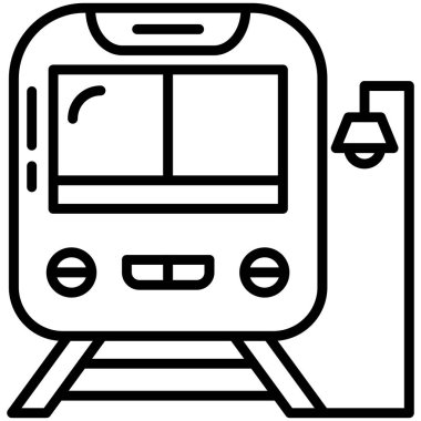 Tren metrosu ikonu. Beyaz arkaplanda izole edilmiş web tasarımı için metro tren vektör simgesi