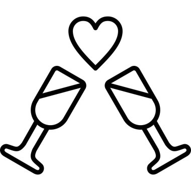 Şampanya Kadehi simge vektör çizim