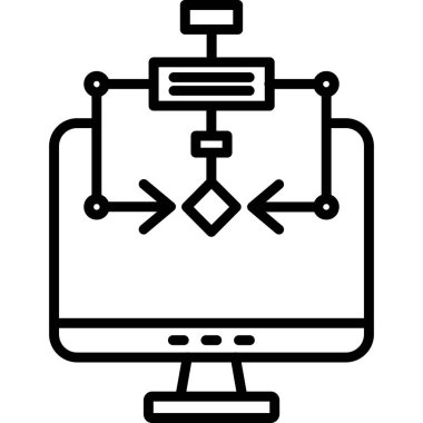 Bilgisayar ekranı. Web simgesi basit illüstrasyon