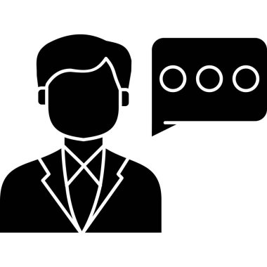 Konuşma balonu vektör illüstrasyon tasarımı ile iş adamı