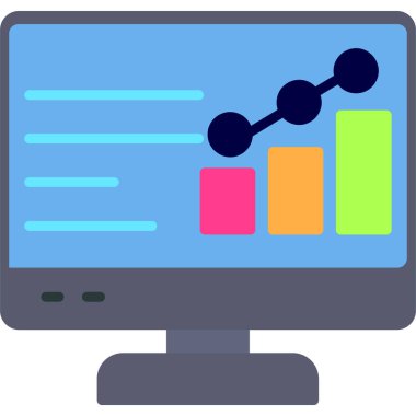 Veri analizi. Web simgesi basit illüstrasyon