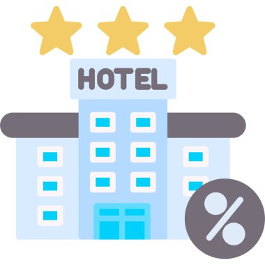 Otelde. Web simgesi basit illüstrasyon