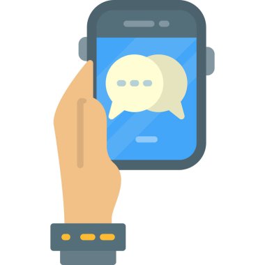 Akıllı telefonlu el, vektör illüstrasyonu