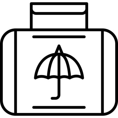 Şemsiye. Web simgesi basit illüstrasyon