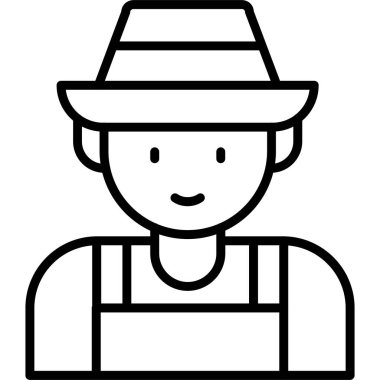 Çiftçi adam ikonu. Beyaz arkaplanda izole edilmiş web tasarımı için çiftçi vektör simgesi