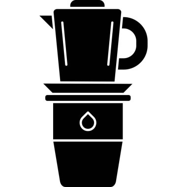 Beyaz arkaplandaki bir kahve simgesinin vektör çizimi