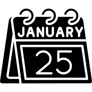 25 Ocak - Takvim simgesi tek bir tarzda