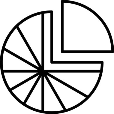 Pasta çizelgesi simgesi. Beyaz arkaplanda izole edilmiş web tasarımı için özet pasta çizelgesi vektör simgesi