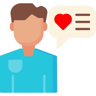 Konuşma baloncukları vektör simgesi olan kalp