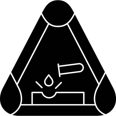 Bir çadır simgesinin vektör illüstrasyonu