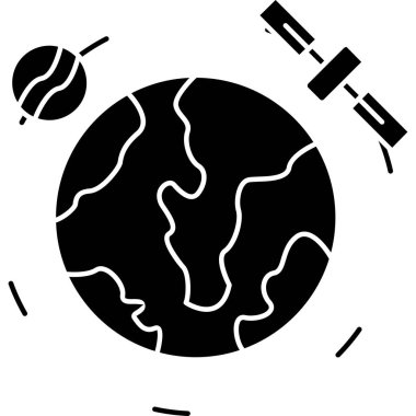 Gezegen Dünya simgesi, vektör çizimi