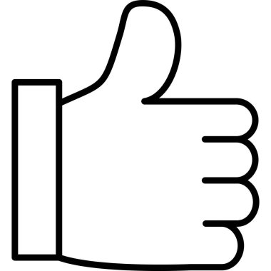 Ana hatlar biçiminde el başparmağı jest simgesi