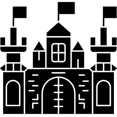 Kale simgesi, siyah arkaplan üzerindeki vektör illüstrasyonu