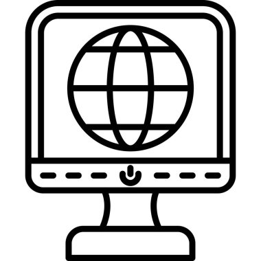 Monitör. Web simgesi basit illüstrasyon