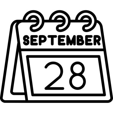 Eylül 'ün 20' si, tek bir takvim, ayın ikonu. vektör.