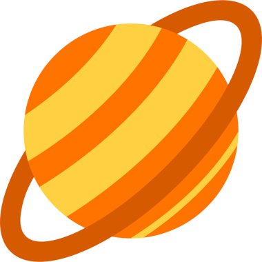 Şeffaf arkaplanda izole edilmiş şirin gezegenin vektör karikatür çizimi