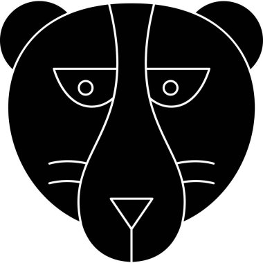 Aslan başı, illüstrasyon, beyaz arkaplan vektörü.