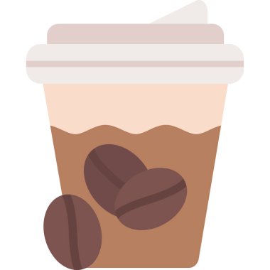 Kahve ikonu. Web için kahve fincanı vektör simgelerinin düz çizimi