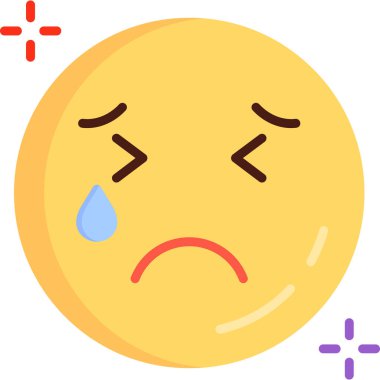 ağlayan emoji simgesi, vektör çizim
