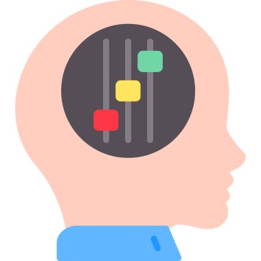 Düz dizayn kategorisinde yaratıcı insan simgesi