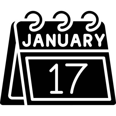 17 Ocak glyph simge tasarımı