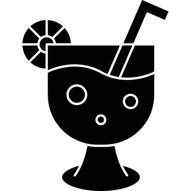 taslak biçiminde alkol kokteyli simgesi