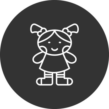 Kızım. Web simgesi basit illüstrasyon