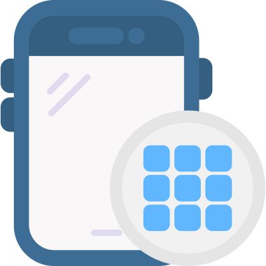 cep telefonu simgesi ve vektör illüstrasyonu beyaz arkaplanda izole edildi