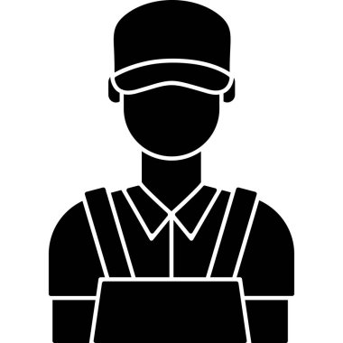 Şapka ikonlu çiftçi. vektör illüstrasyonu