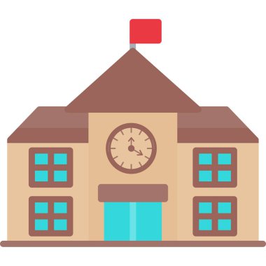 okul binası kutsal kişilerin resmi, vektör çizim