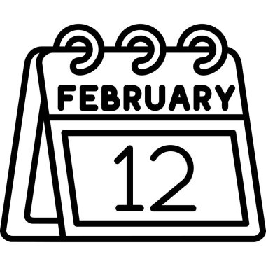 11 Şubat - düz simge tasarımı.