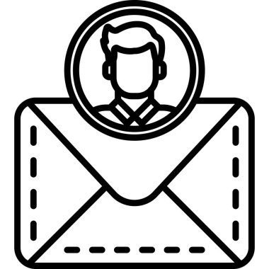 zarf e- posta simgesi, vektör illüstrasyonu