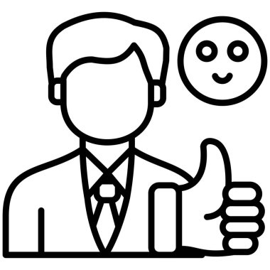 İş adamı. Web simgesi basit illüstrasyon