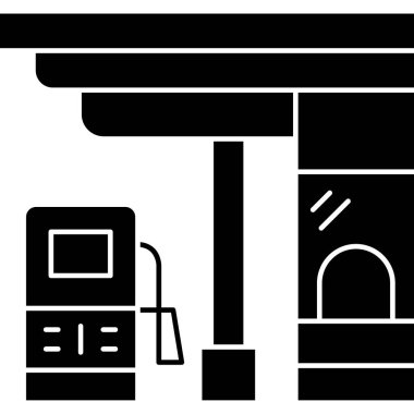 Benzin istasyonunun vektör illüstrasyonu