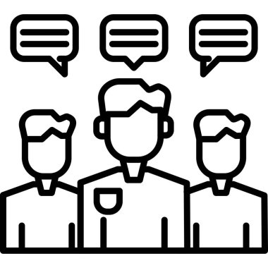 grup insanları ikon ana hatları vektörü. Takım. insanlar takımı