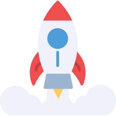 Roket ikonu. Web için basit roket vektör simgeleri çizimi