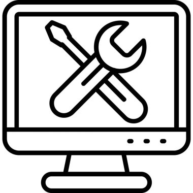 Bilgisayar. Web simgesi basit illüstrasyon