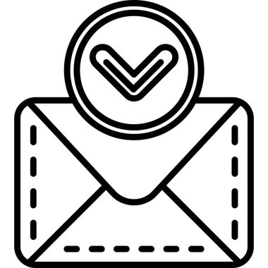 zarf e- posta simgesi, vektör illüstrasyonu