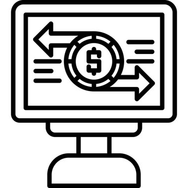 bilgisayar ekranı simgesi, vektör illüstrasyonu