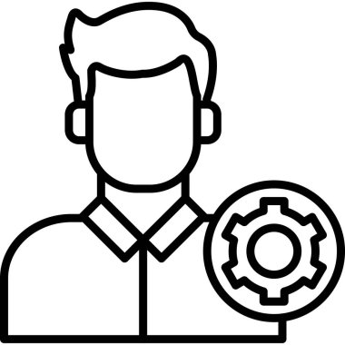 iş adamı teçhizatı simgesi ana hat biçiminde