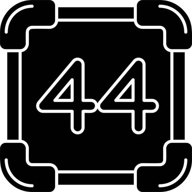 4 4 simge, vektör illüstrasyonu izole, siyah arkaplan