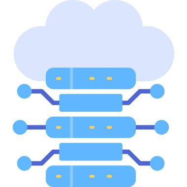Düz biçimli bulut hesaplama ağı simgesi