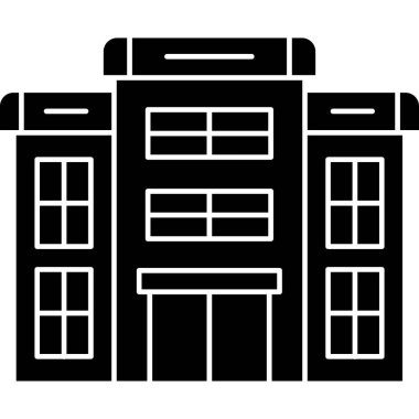 Bina. Web simgesi basit illüstrasyon