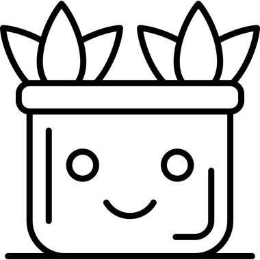 Kaktüs simgesi, vektör çizimi, beyaz arkaplanda