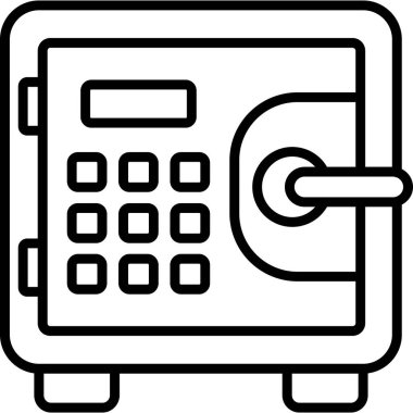 banka güvenli kilit simgesi ana hat biçiminde