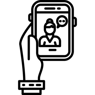 Akıllı telefon arama ikonu ana hat vektörü. Akıllı telefon servisi. Çağrı