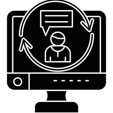 Çevrimiçi pazarlama simgesi, basit biçim.