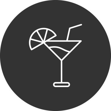 Kokteyl ikonu vektör illüstrasyonu